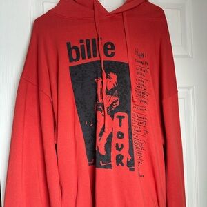 Billie Eilish tour red sweatshirt